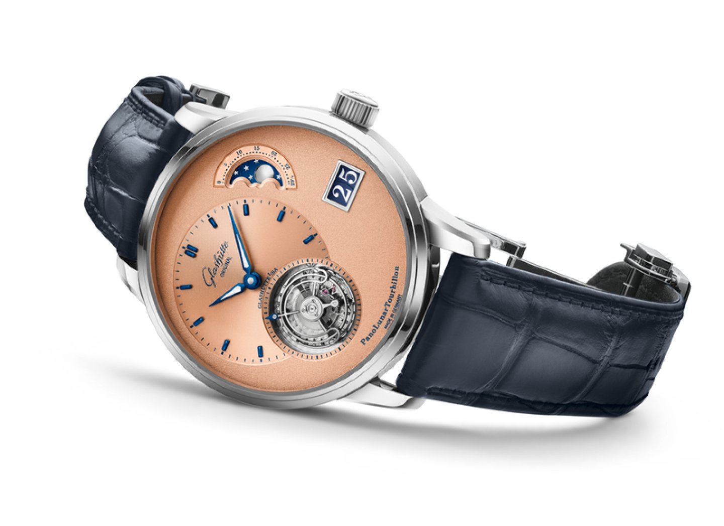 グラスヒュッテ・オリジナル「パノルナ・トゥールビヨン」を発表~ローズカラーの文字盤、50 本限定のプラチナモデ、