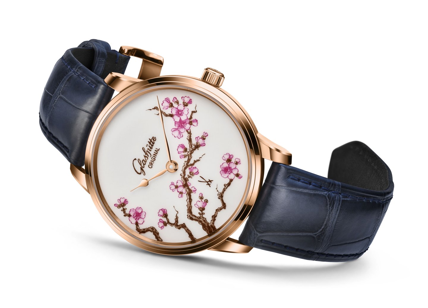 グラスヒュッテ・オリジナルがマイセンの磁器絵付けダイヤルを採用した セネタ・マイセン「Cherry Blossom」発表