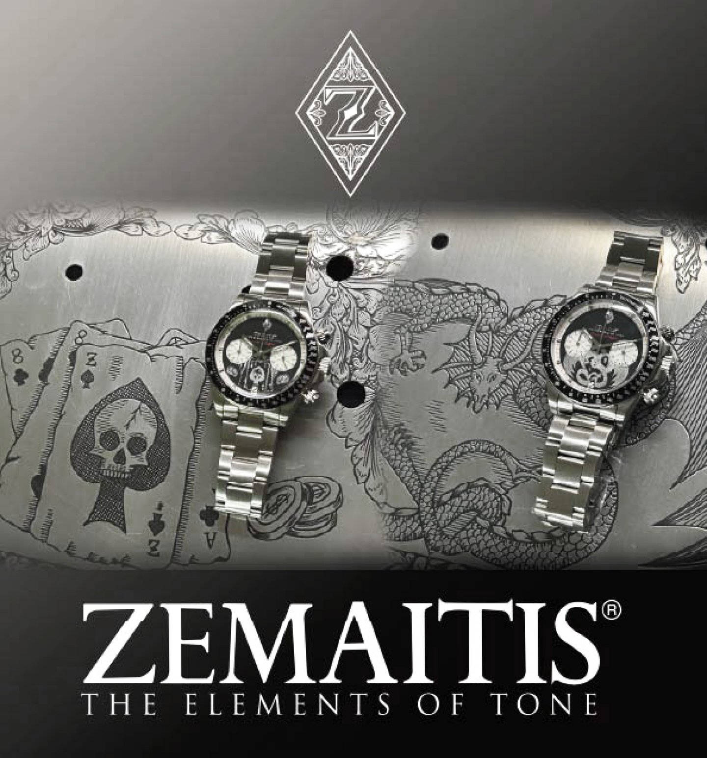 ゼマイティス・ギターのデザインをイメージした限定ウォッチ・第4弾発売~世界限定100本のクロノグラフ・モデル2種