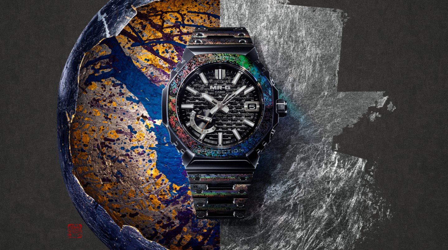 “G-SHOCK”の最上位シリーズ、“MR-G”30周年を記念した限定モデルを発表~格子状立体文字板にプラチナ箔を施した限定モデル