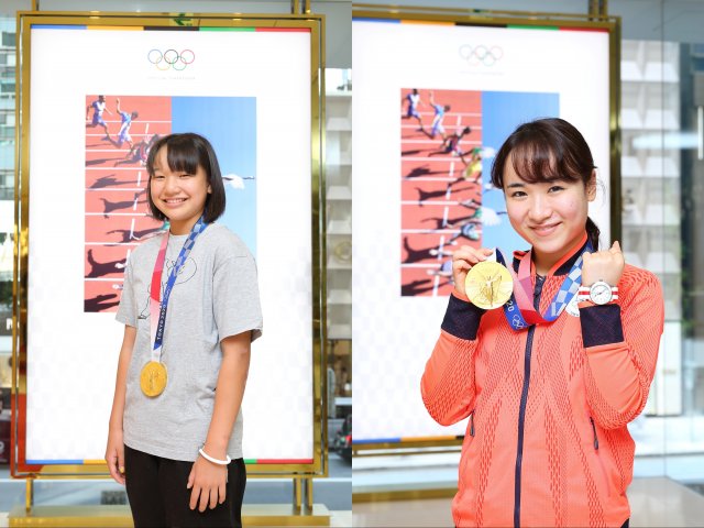 金メダルを獲得した選手たちがオメガ ブティックを訪問～スケートボード･ストリート初代金メダリスト西矢椛選手と、卓球の混合ダブルスで金、女子団体で銀、女子シングルスで銅と3つのメダル獲得をした伊藤美誠選手