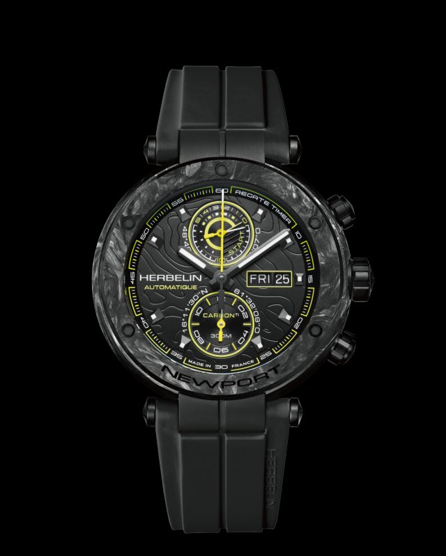 フランス時計ブランド、エルブランが自動巻きクロノグラフモデル「ニューポート カーボンチタニウムオートマティック」を発売