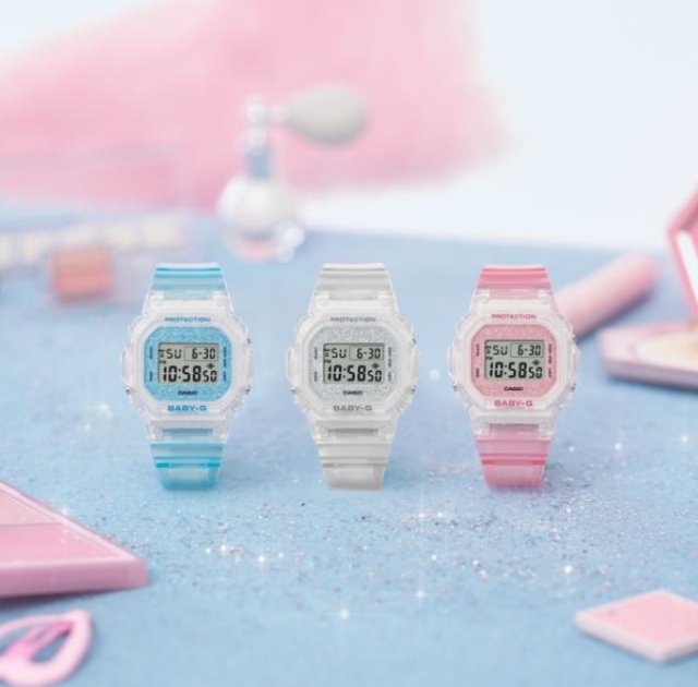 カシオ“BABY-G”から、輝くグリッターダイアルとスケルトンのバンドデザインが特徴の新作モデルが登場