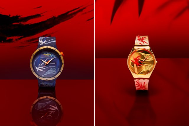 SWATCH から来年の干支の巳年コレクションが登場～「BLUE AND GOLDEN LITHE DANCER」と「GOLDEN RED BAMBOO」