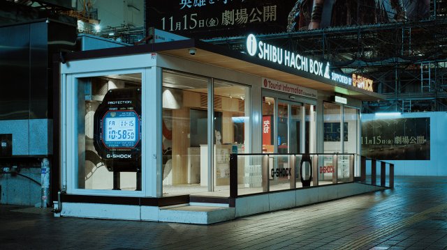 “G-SHOCK”が渋谷駅ハチ公前「SHIBU HACHI BOX」に巨大クロックを設置