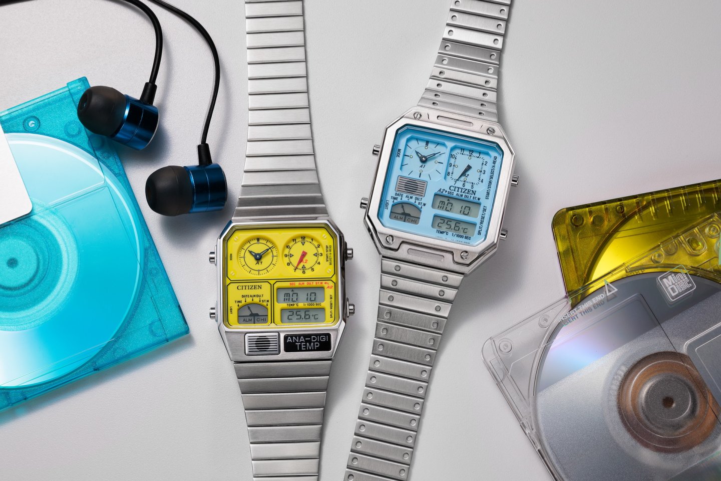 シチズン レコードレーベルから、レトロフューチャーなデザインによるポップなカラーの限定モデルが登場