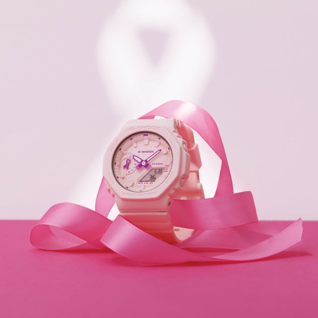 “G-SHOCK”から、ピンクリボン活動支援モデル、第4弾が発売～9時位置の小針にピンクリボンモチーフを配置