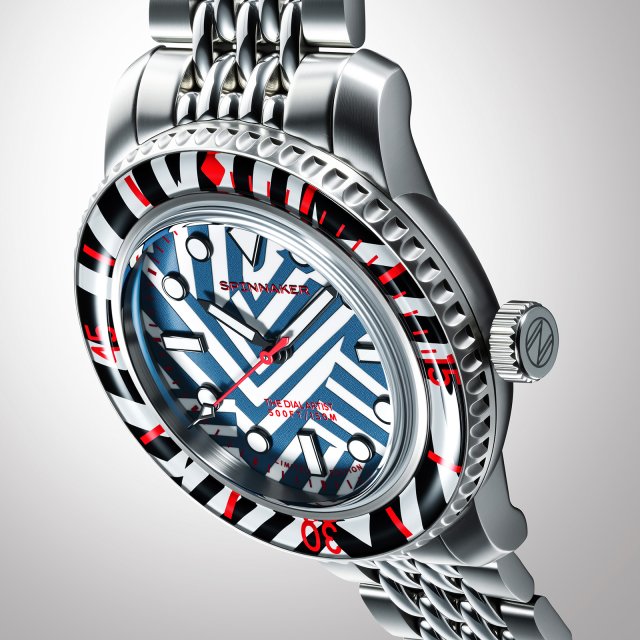 スピニカー『フルース 40 オートマティック ラズル・ダズル リミテッドエディション』～船舶用迷彩”ラズル・ダズル”をデザイン、視認性度外視した「惑わせる時計」