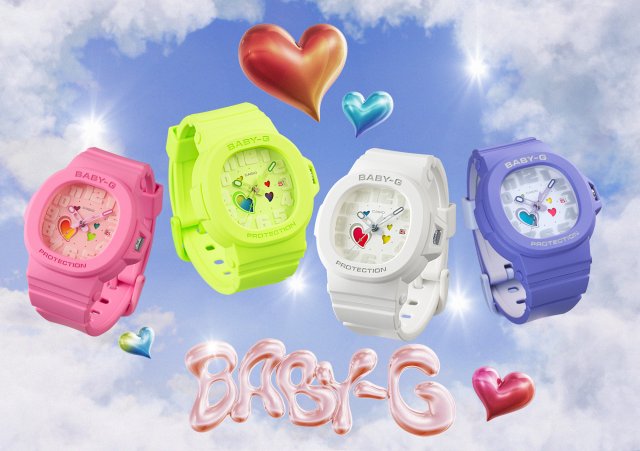 カシオ“BABY-G”から、文字板にあしらったハートモチーフが日替わりでカラーチェンジする新作モデルが登場