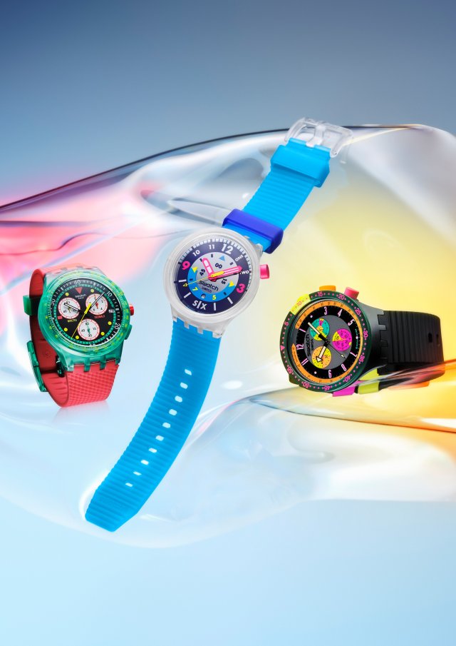 Swatch新作「NEONコレクション」～ 80年代と90年代のネオンが輝く時代感を捉えた、インパクト抜群の6つの腕時計