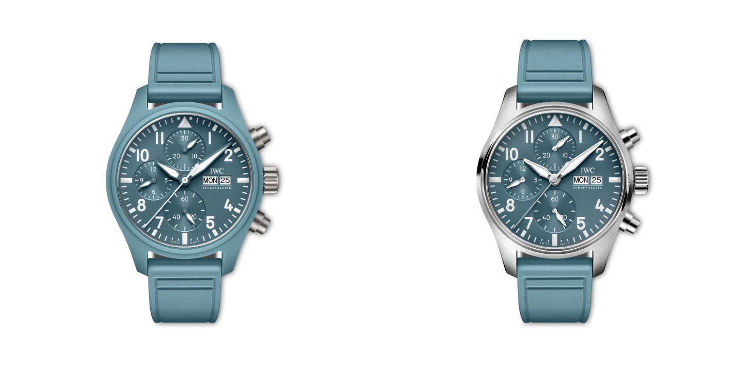 IWCシャフハウゼン「パイロット・ウォッチ・クロノグラフ 41」のカラーコレクションを拡充～夏らしいライトブルーのセラミック ケースを採用