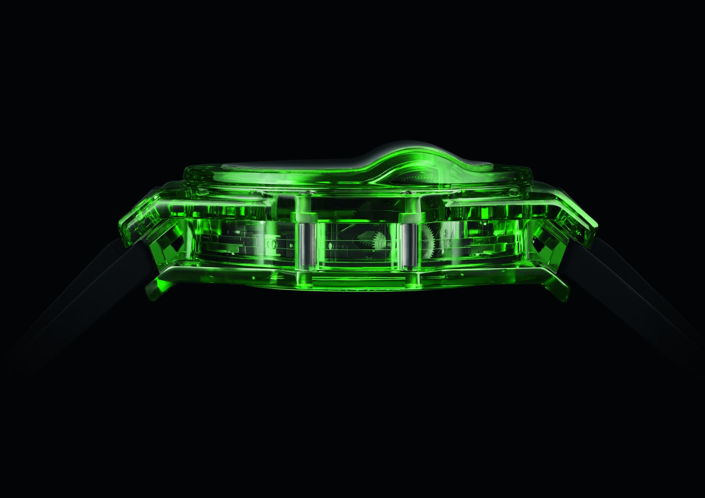 ウブロ サファイアに続くエメラルドグリーンの新たな透明素材  グリーンのSAXEMを採用したカラフルなビッグ・バン MP-11