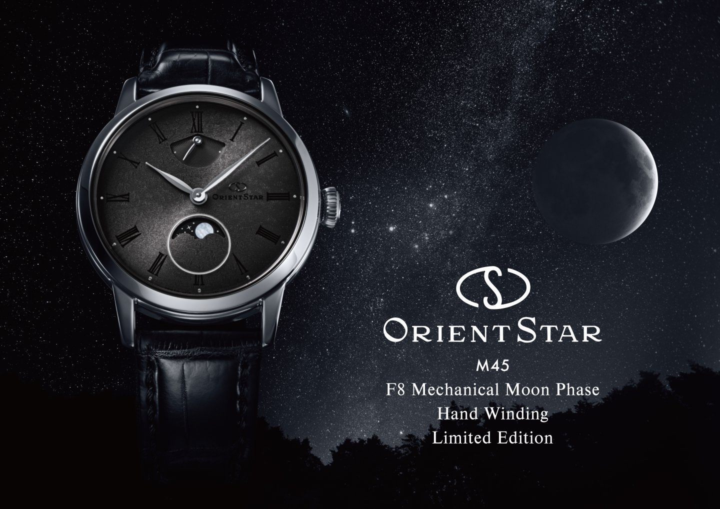 「Orient Star」新作『M45 F8 メカニカルムーンフェイズ ハンドワインディング』～星団すばる(プレアデス)に通づる壮大な宇宙と永遠の時の流れを象徴