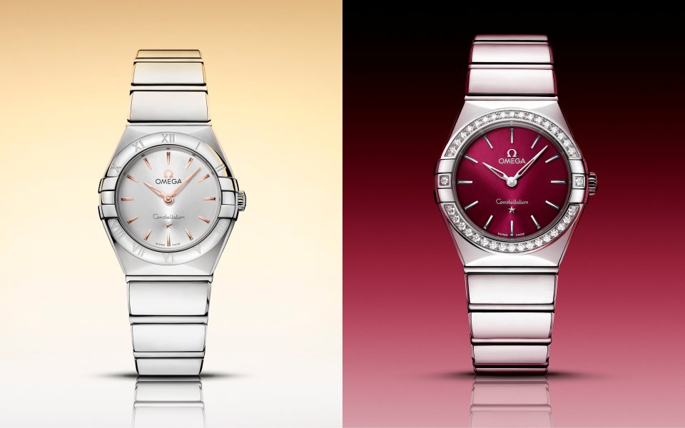 オメガよりフル ポリッシュ仕上げのステンレススティール製ケースと