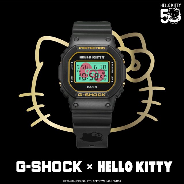 “G-SHOCK”が「ハローキティ」とコラボレーション～「ハローキティ」のリボンが”G”になったオリジナルバックライト搭載