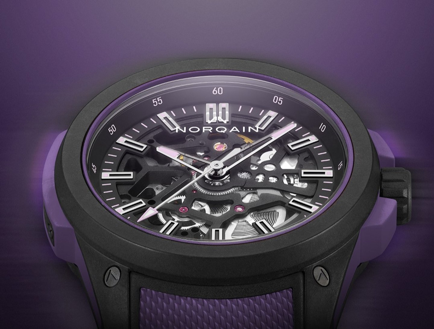 ノルケインが「ワイルドワン スケルトン 42MM」に新作の限定カラーを発表 ～「パープル」が放つ存在感