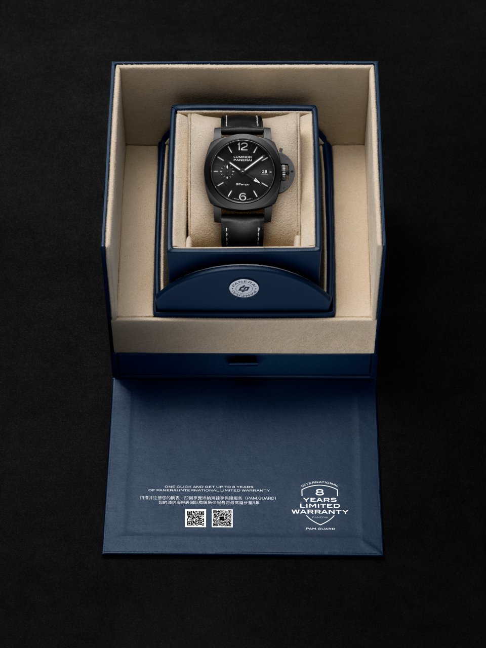 今週まで出品ルミノール自動巻き腕時計 ブラック パネライ新作「ルミノール GMT チェラミカ」～ルミノール コレクション