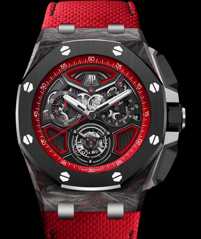 オーデマ ピゲ、CFT カーボンのミドルケースを採用した43mm の「ロイヤル オーク オフショア フライング トゥールビヨン クロノグラフ」を発表