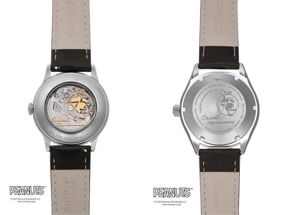 オリエントと”スヌーピー”、両者の75周年を記念する限定モデル を追加
