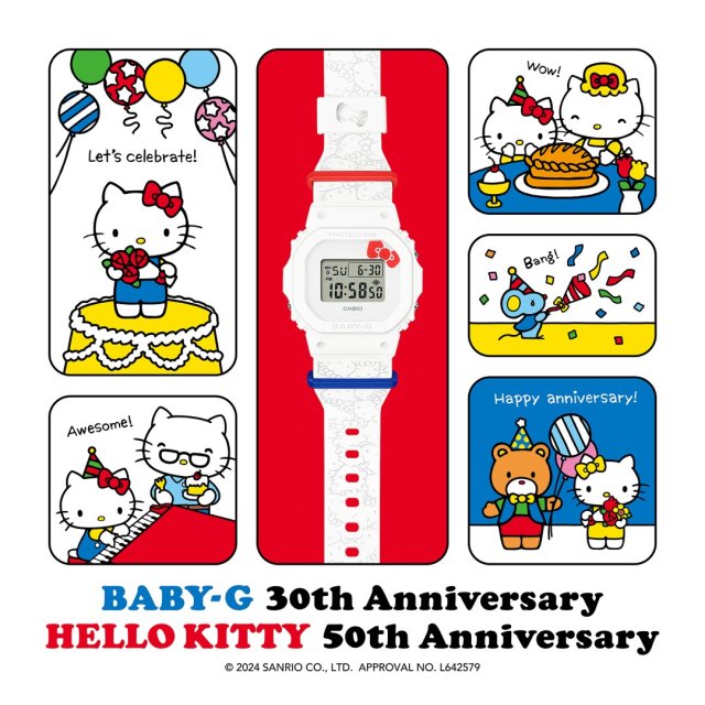 “BABY-G” がハローキティ50周年を記念し1974年誕生当時をイメージしたカラーリングのコラボ・ウォッチを発売
