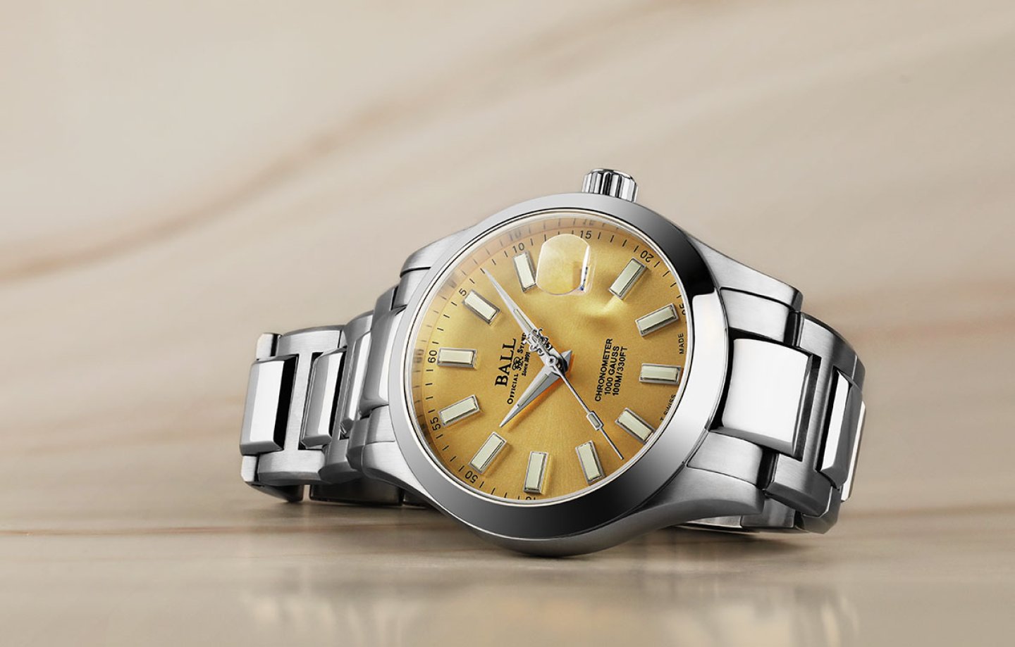 ボールウォッチ「マーベライト クロノメーター 40」にゴールドカラー文字盤が新登場～確かな精度と信頼性を礎に、落ち着いた華やかさを纏う